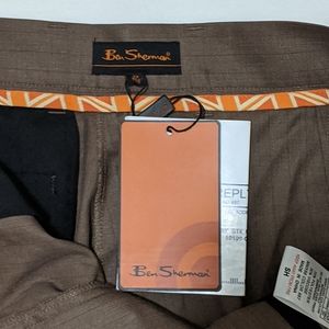 Men's Ben Sherman Brown Pinstripe Slacks Brand New